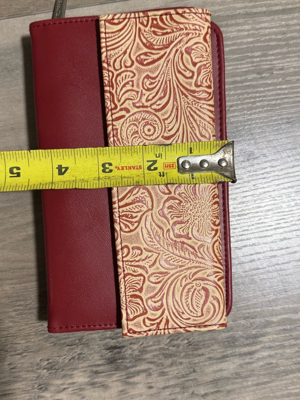 Day Runner Floral Organizer Wallet Planner Case‎ Burgundy - Picture 7 of 8